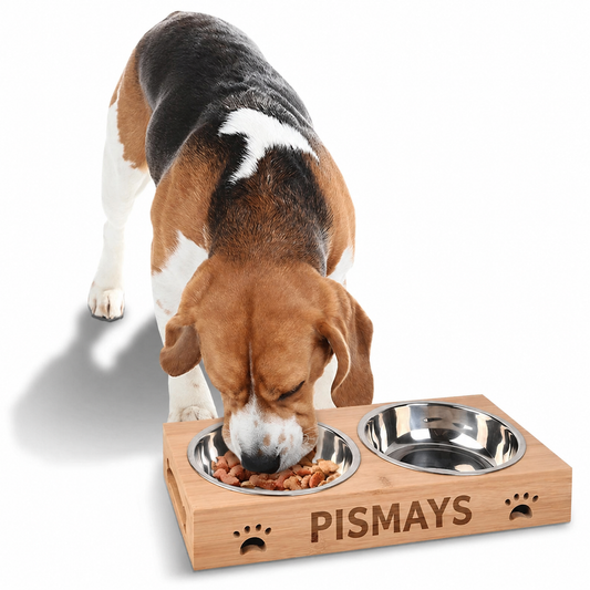 PISMAYS Personalised Wooden Pet Feeder