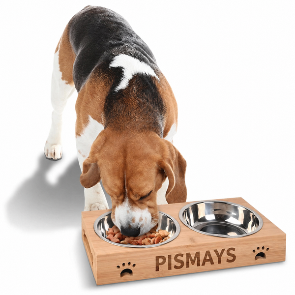 PISMAYS Personalised Wooden Pet Feeder